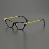 Jo Retro Acetate Eyeglasses Frame Cat Eye Frames Southood Yellow Black